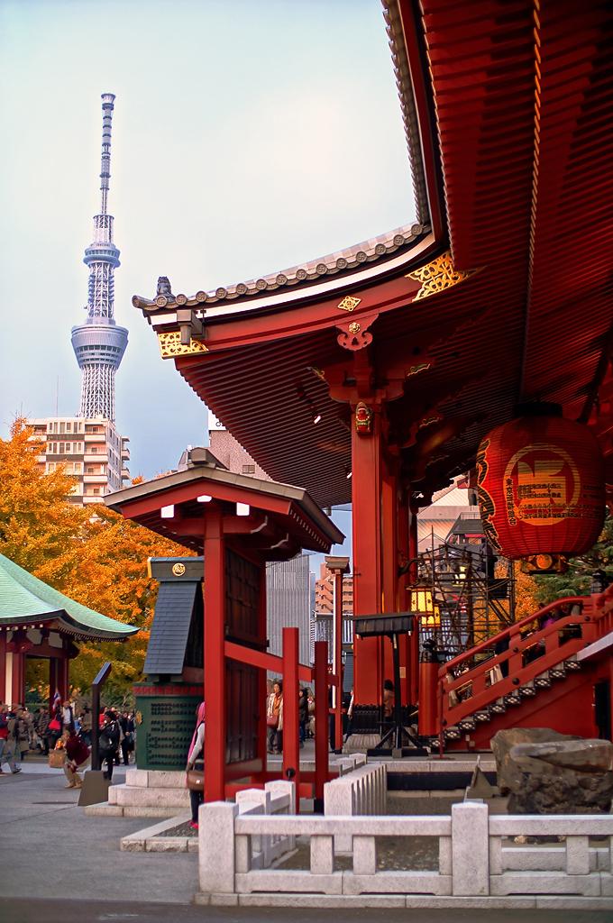 东京寺庙和现代