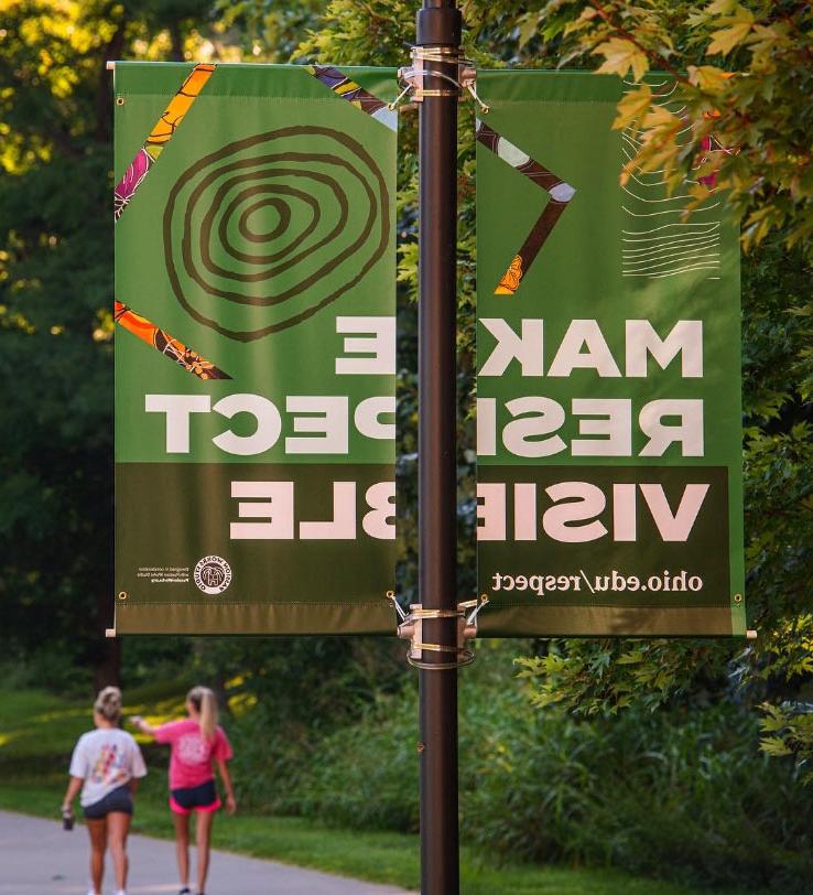Make Respect Visible pole banner on campus